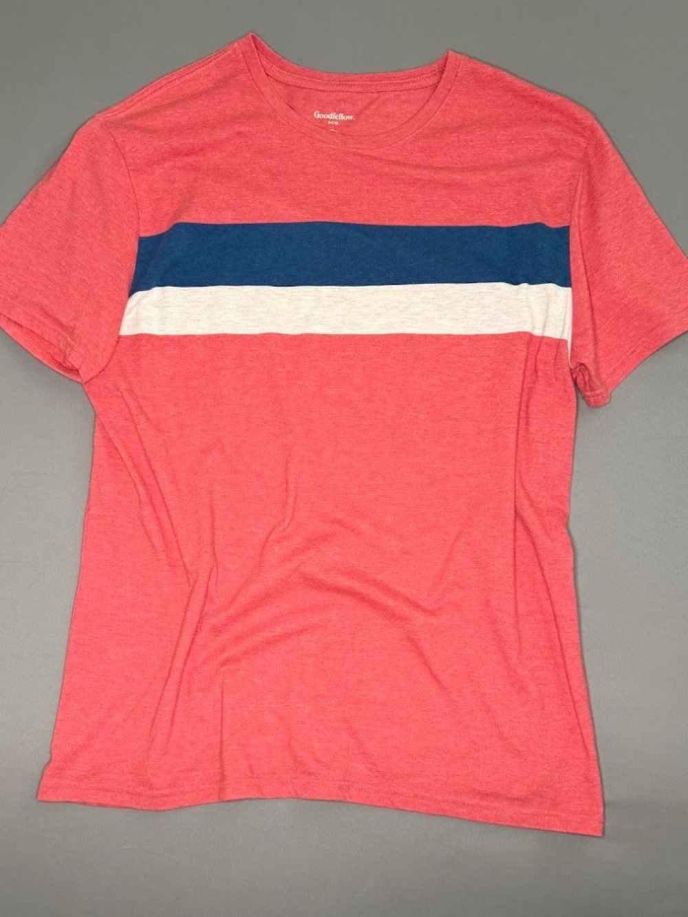 Goodfellow Red/Coral Stripe T Shirt Men’s Large